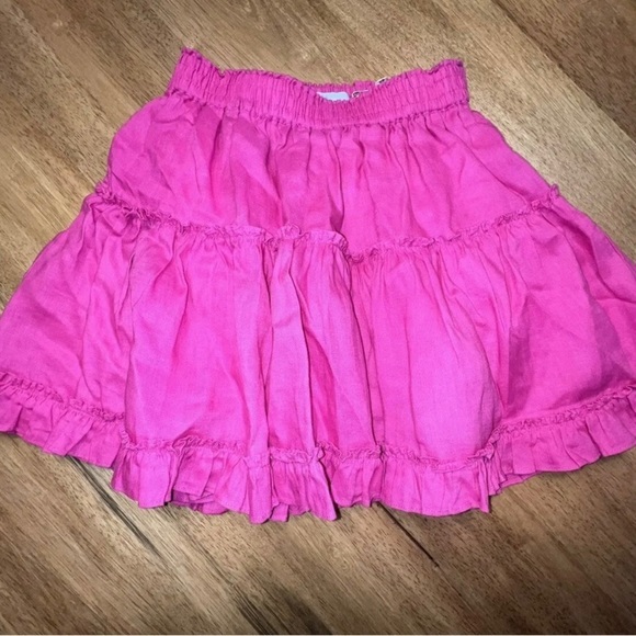 Hill‎ House Pink Woman’s Skirt Size Medium 100% Linen with a cotton lining - Picture 1 of 7